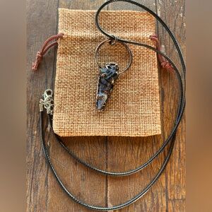 Black Tourmaline and Kyanite Unisex Necklace Genuine Crystal Necklace